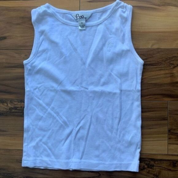 Lilly Pulitzer vintage girls white tank top 8 - Picture 1 of 6